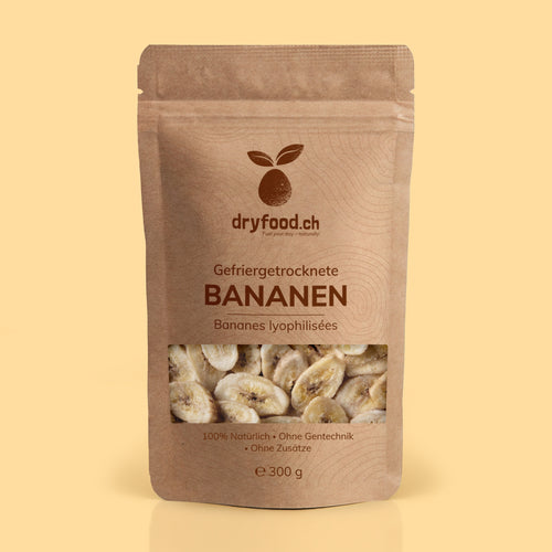 Dryfood ch Gefriergetrocknete Bananen Standbeutel