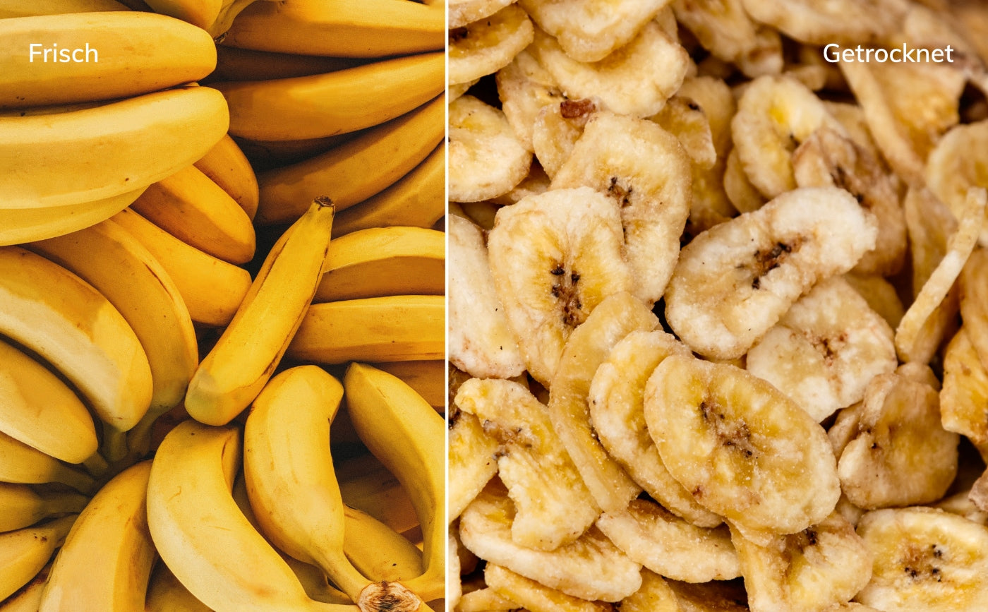 Frische und Getrocknete Bananen