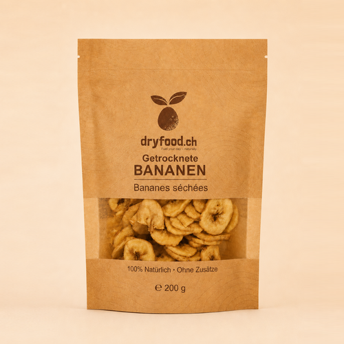 Getrocknete Bananen 200g Verpackung – dryfood.ch